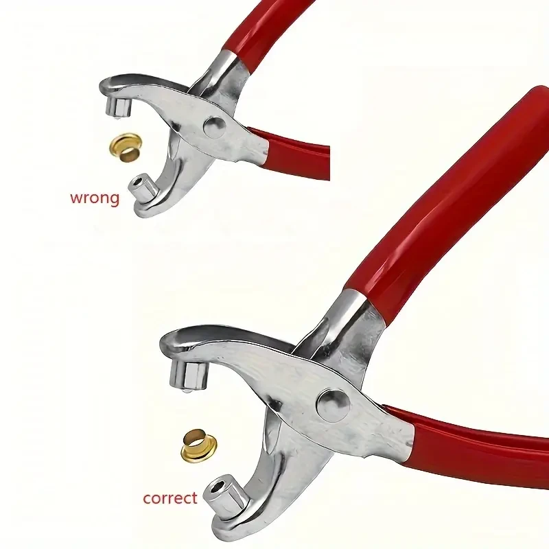 Juego de punzones para ojales de metal de grado industrial con ojales de aire: herramienta multiusos para manualidades en cuero sintético, cinturones y correas de reloj de tela.