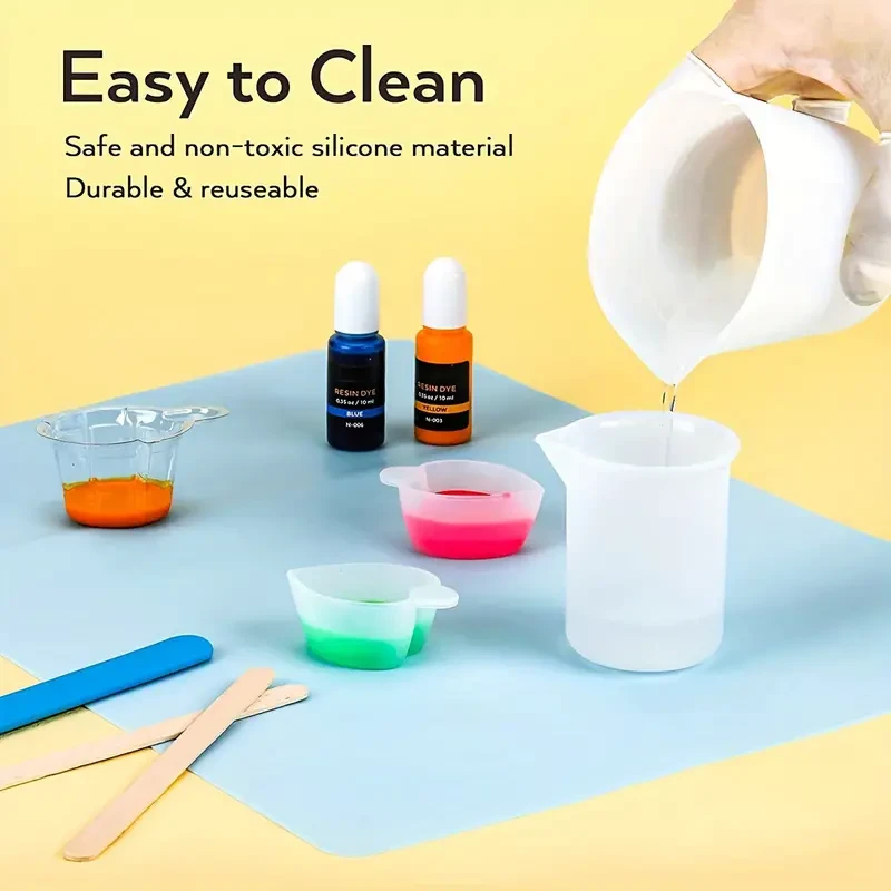 Kit de inicio para fundición de resina de 179 piezas, completo juego de herramientas epoxi con láminas de silicona