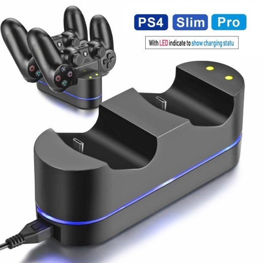 Kit de cargador para PlayStation 4 con base de carga USB dual para mando de PS4