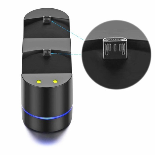 Kit de cargador para PlayStation 4 con base de carga USB dual para mando de PS4