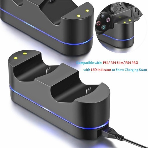 Kit de cargador para PlayStation 4 con base de carga USB dual para mando de PS4