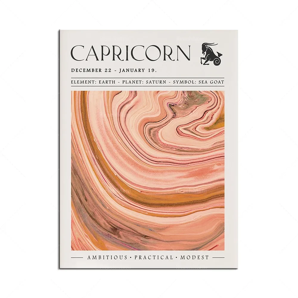 Póster impreso de decoración de pared para sala de estar con estética abstracta