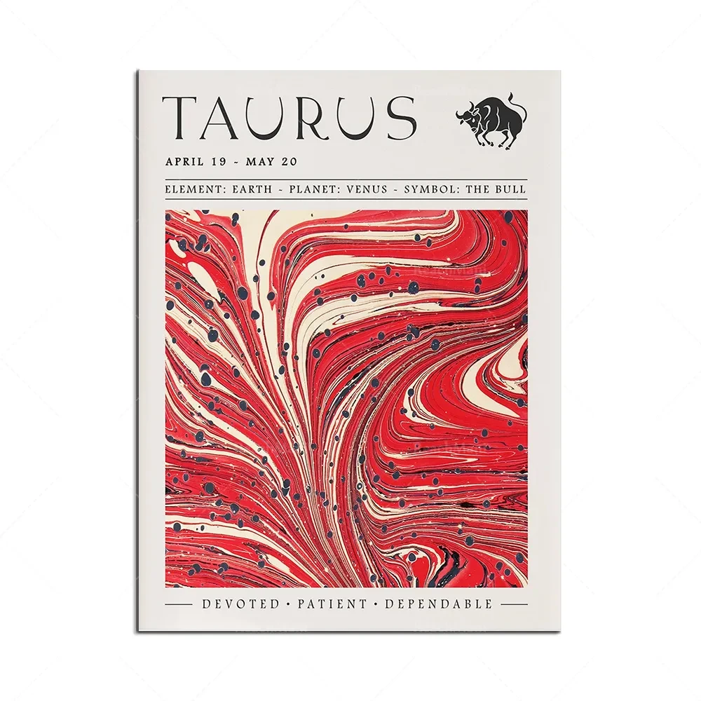 Póster impreso de decoración de pared para sala de estar con estética abstracta