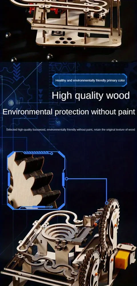 Máquina de rompecabezas de madera 3D: rompecabezas de bola de seguimiento ensamblado a mano para adultos, diseño de cubo portátil en color caqui