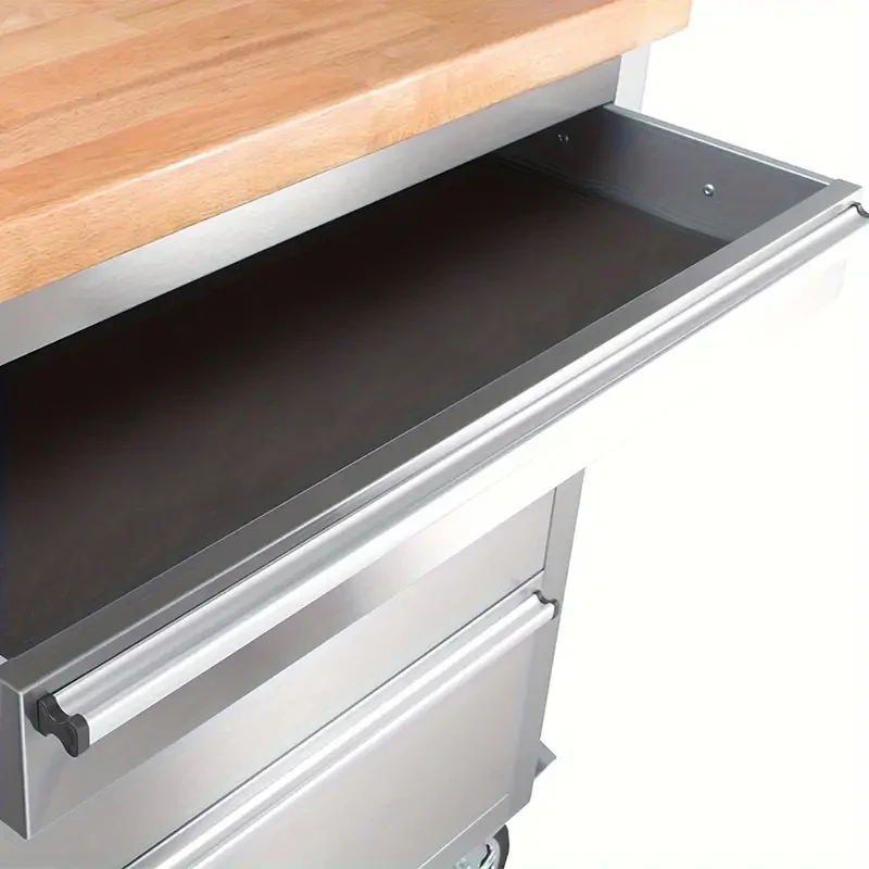 Banco de trabajo de acero inoxidable de 139,7 cm con 10 cajones, caja de herramientas, armario para herramientas