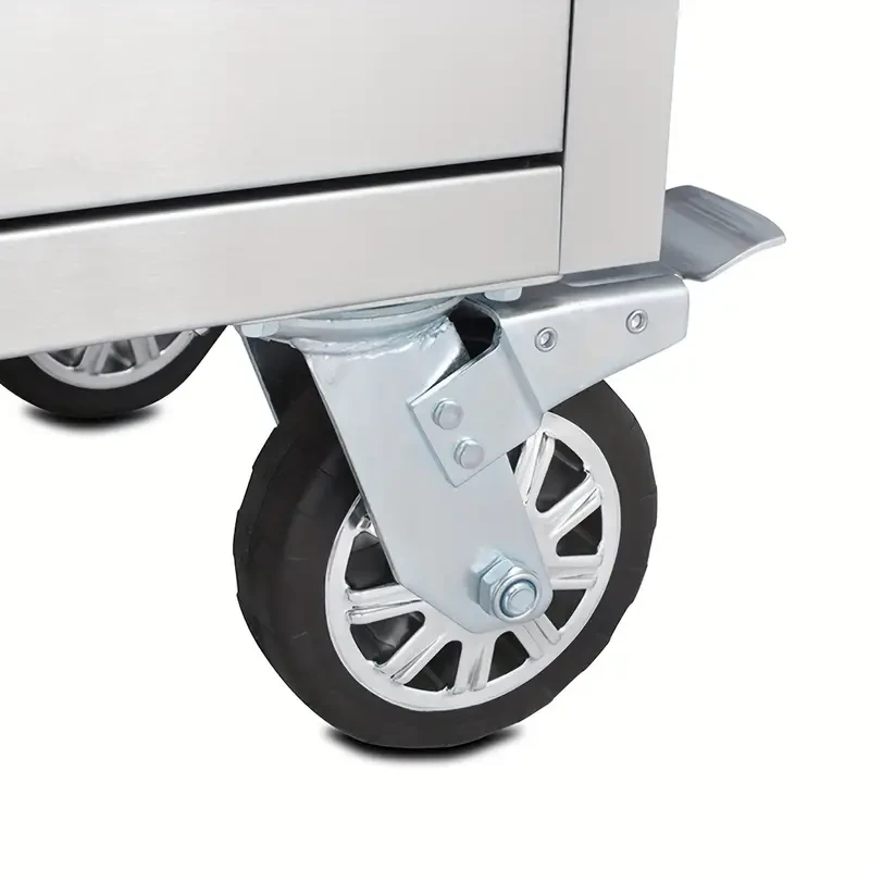 Banco de trabajo de acero inoxidable de 139,7 cm con 10 cajones, caja de herramientas, armario para herramientas