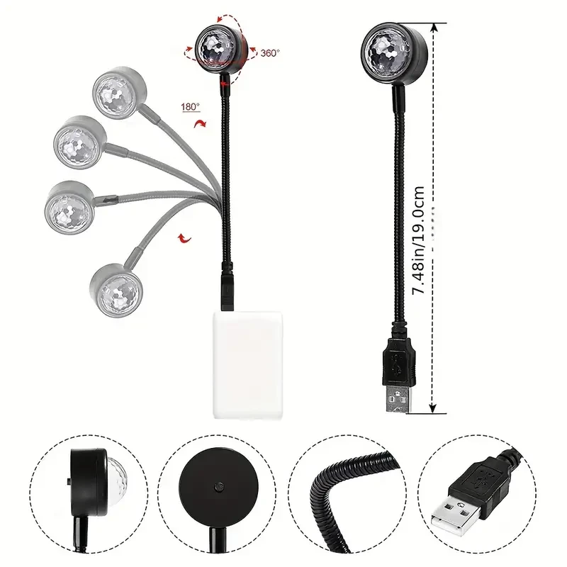 Luz LED de escenario con ritmo musical USB