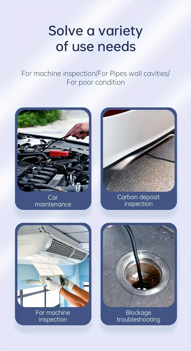 Endoscopio industrial INSKAM de 4,3 pulgadas, cámara de inspección digital HD de 8 mm, lente única, longitud de línea de 1/5/10 m, resistente al agua IP67, para mantenimiento de vehículos, inspección de máquinas, verificación de depósitos de carbón, elimi