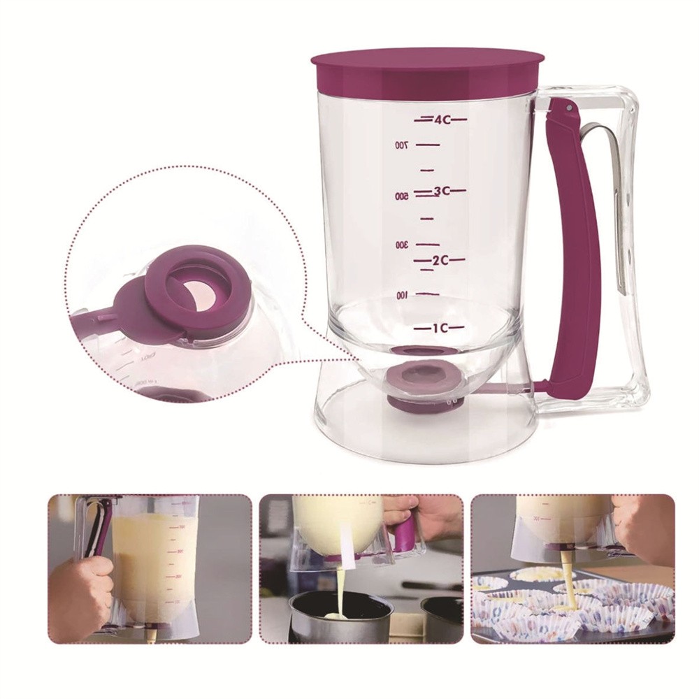 Dispensador plegable de masa para panqueques y cupcakes