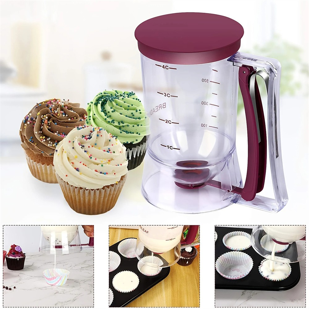 Dispensador plegable de masa para panqueques y cupcakes