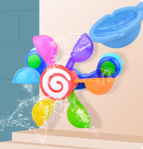 Ventosa de baño con rueda de agua colorida