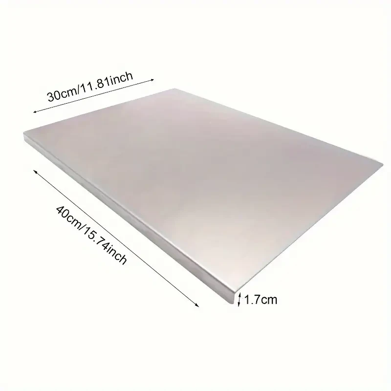 Tabla de cortar de acero inoxidable extragrande: tapete grueso y apto para alimentos para picar y hornear con superficie lisa y rodante.