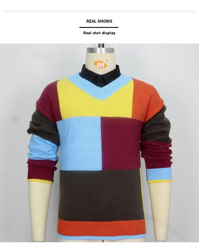 Jersey de cuello en V para hombre joven de moda