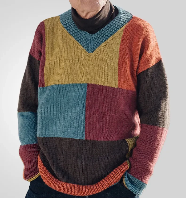 Jersey de cuello en V para hombre joven de moda