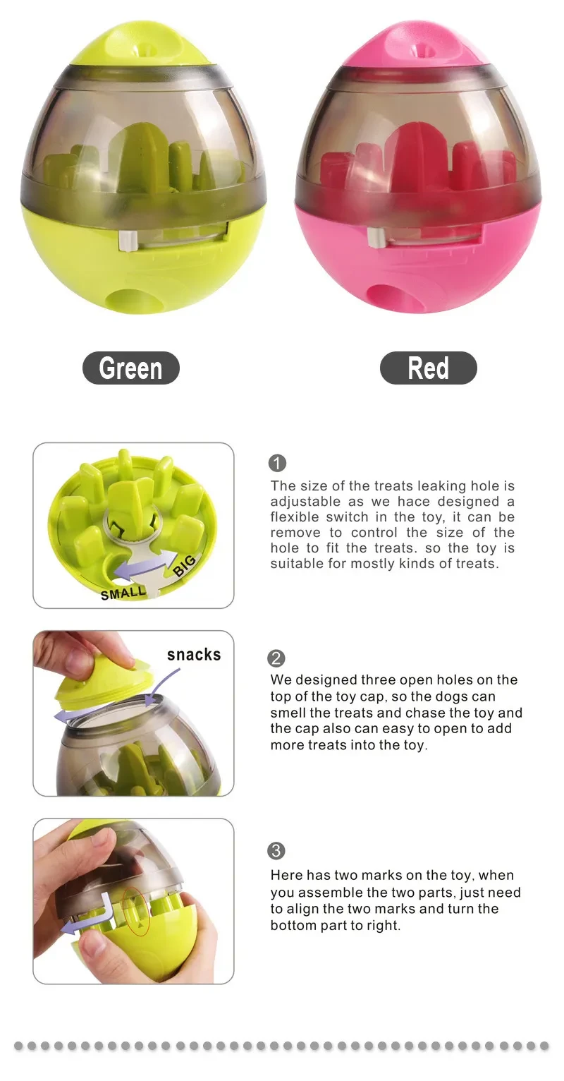 Suministros para mascotas Happy Round con fugas de comida