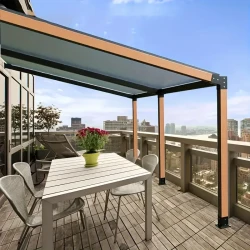 Kit de 6 soportes para pérgola con recubrimiento en polvo negro - Techo inclinado de 15 pulgadas, diseño de montaje en pared para porche y cenador, herrajes metálicos duraderos para muebles de exterior con techo de lamas ajustable