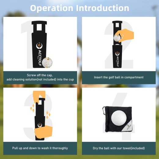 Máquina de lavado de golf, limpiador portátil de bolsas de golf, accesorios de golf, pelota de lavado de golf