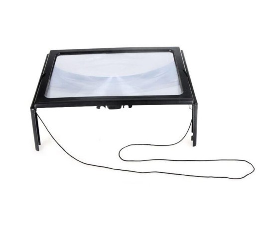 Lupa de escritorio con 4 luces LED, ultrafina, tamaño A4, para lectura de página completa, ideal como regalo para personas mayores HY52