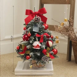 Decoración navideña con cifrado, árbol de Navidad con luces