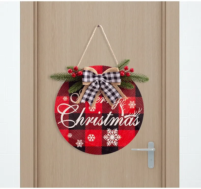 Etiqueta colgante de madera para decoración navideña, adornos de madera campestres