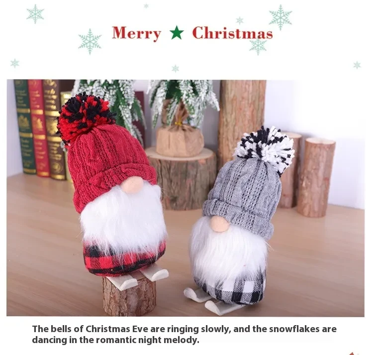Suministros de decoración navideña Muñeca de esquí Adornos navideños pequeños