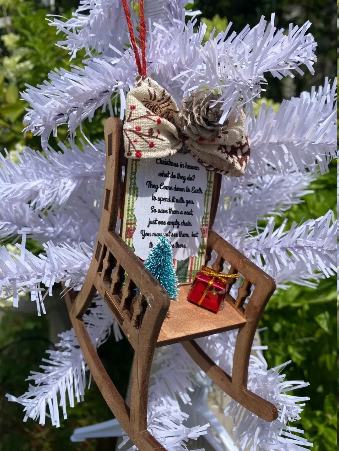 Adorno navideño de silla celestial, silla nostálgica