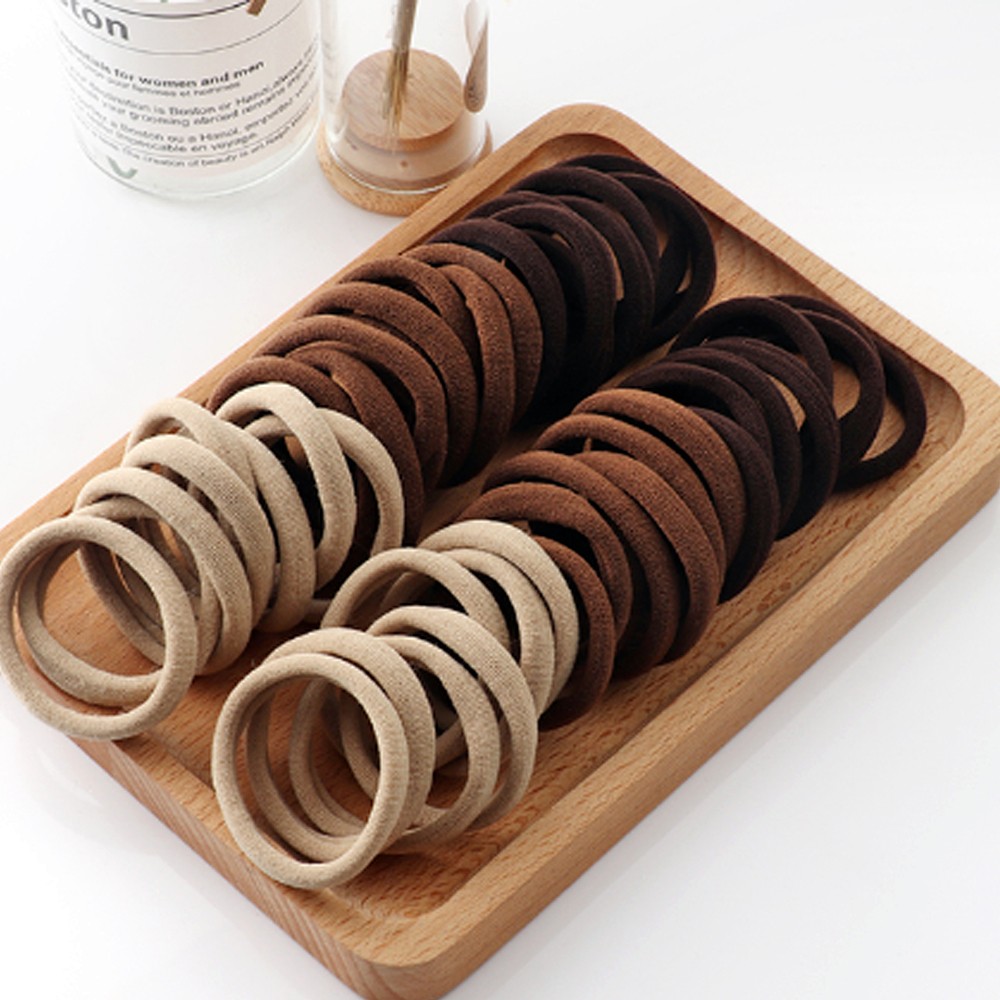 100 bandas elásticas para el cabello negras