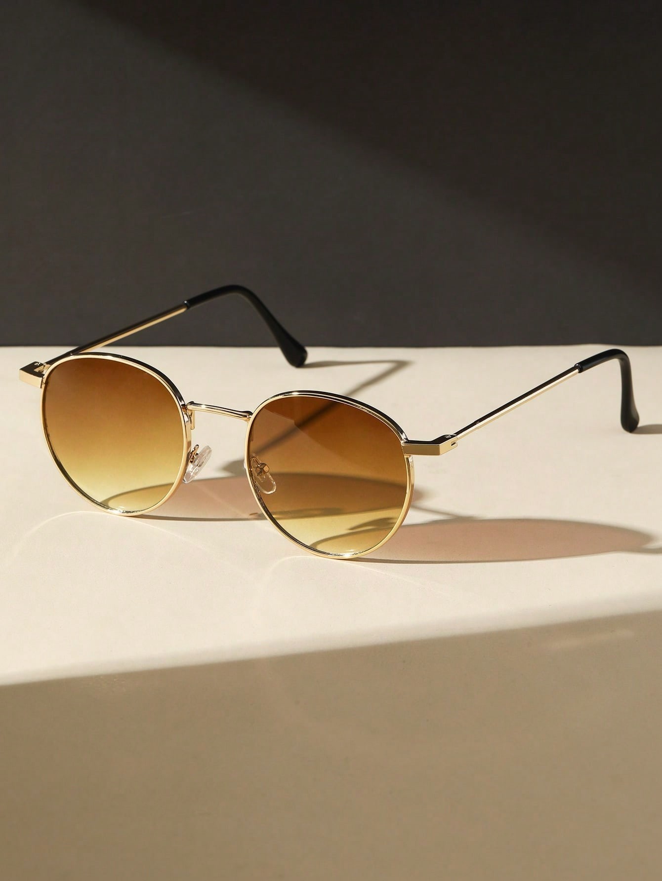 Gafas de sol unisex con montura redonda de metal vintage Y2K