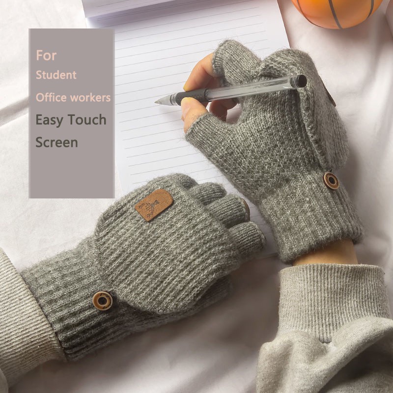 Guantes de punto sin dedos para pantalla táctil