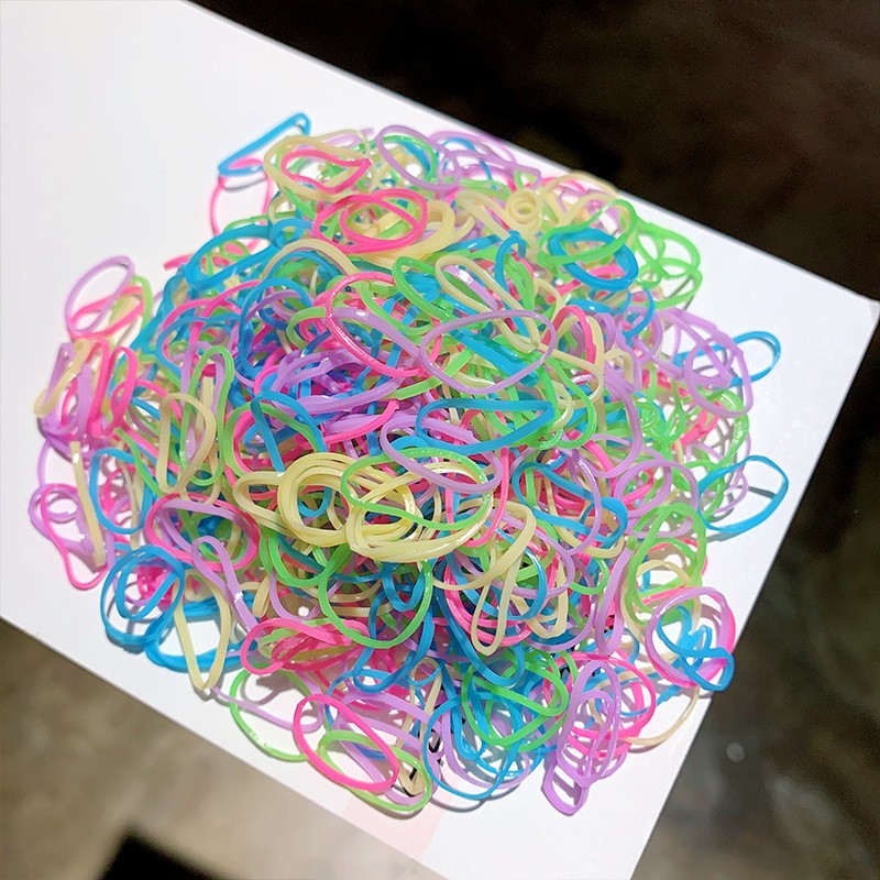 1000 unidades de pequeñas bandas desechables para el cabello de colores