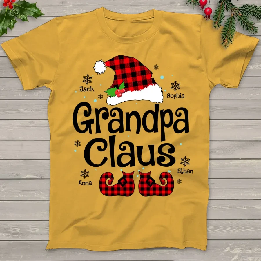 Camiseta de manga corta familiar navideña del abuelo Claus