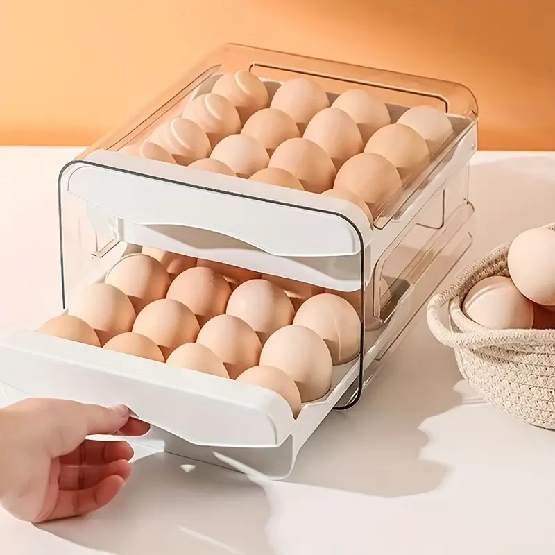 Caja de almacenamiento de huevos de doble capa para cocina