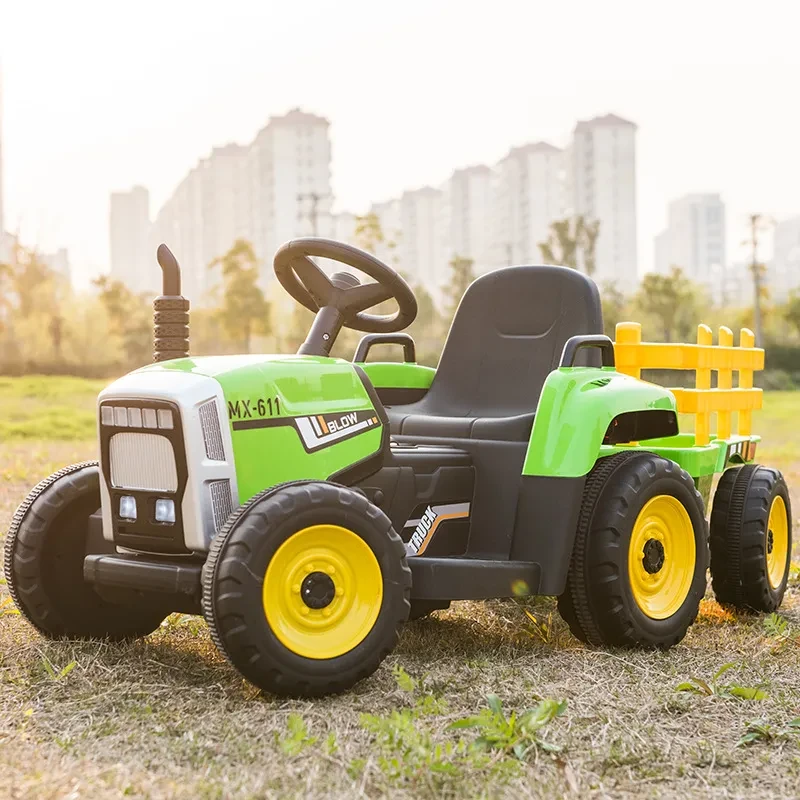 Tractor eléctrico para niños, coche de cuatro ruedas, juguete