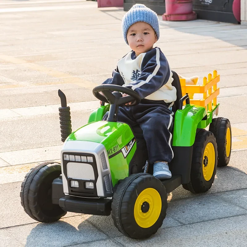 Tractor eléctrico para niños, coche de cuatro ruedas, juguete