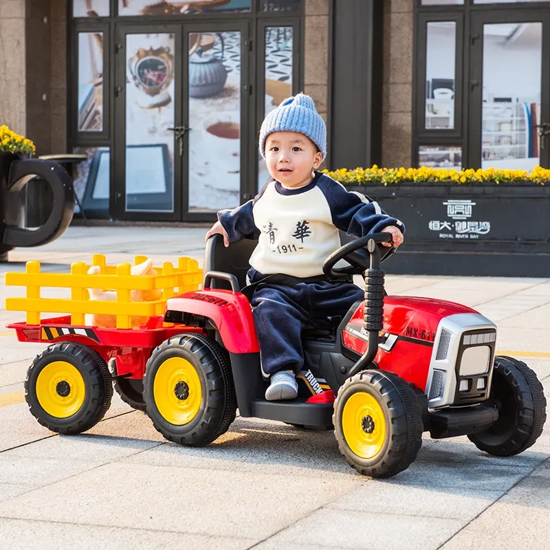 Tractor eléctrico para niños, coche de cuatro ruedas, juguete