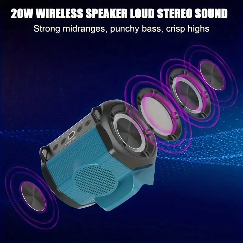 Altavoz inalámbrico compatible con batería Makita LXT de 18 V. Batería no incluida.