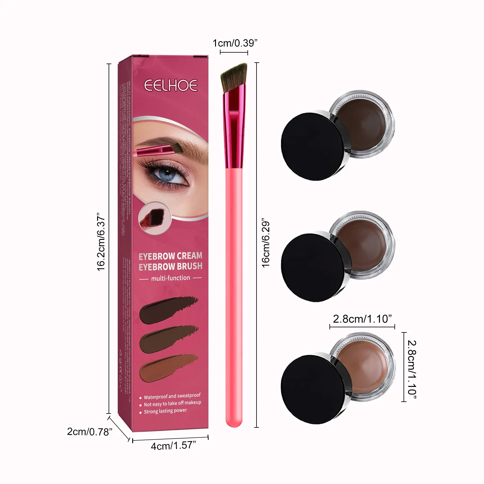 Juego de pinceles multifuncionales para cejas