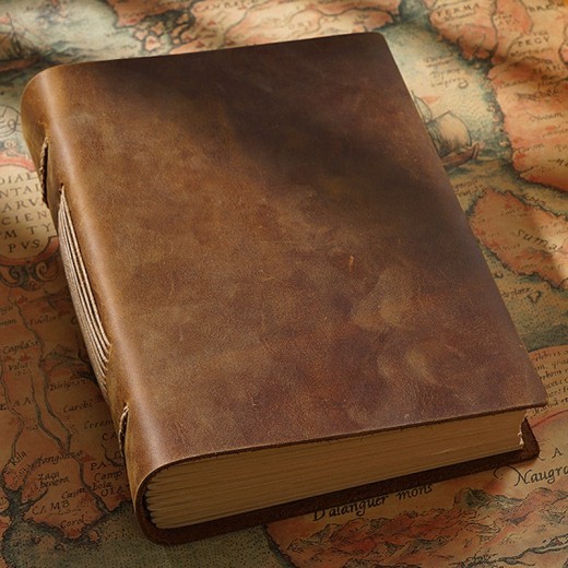 Cuaderno de bocetos original hecho a mano de piel de vaca, cuaderno de cuero retro, cuaderno creativo, diario