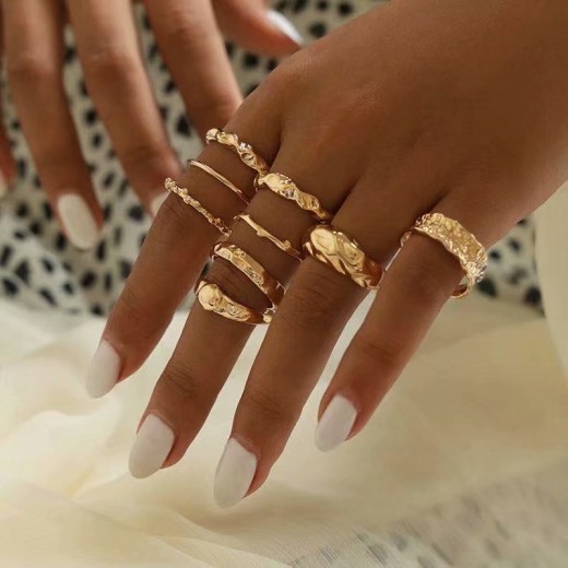 Juego de anillos de hip hop de metal