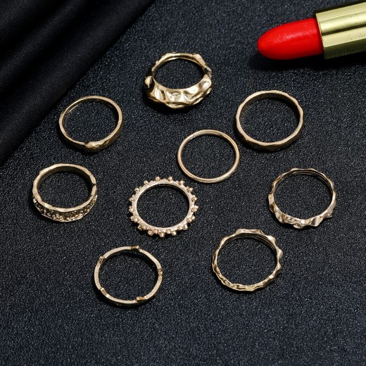 Juego de anillos de hip hop de metal