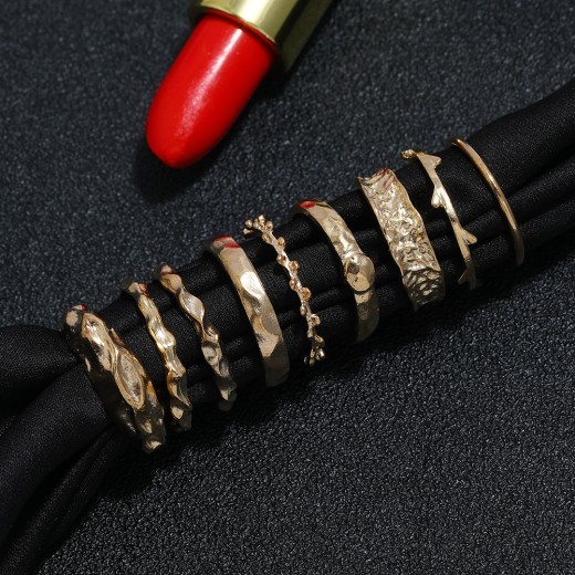 Juego de anillos de hip hop de metal