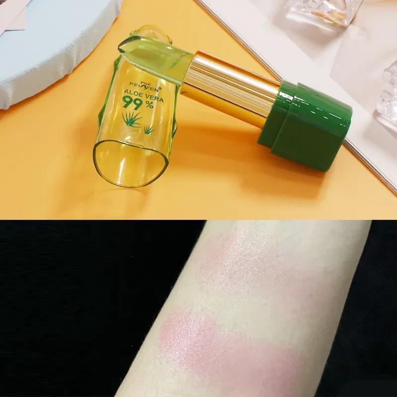 Lápiz labial hidratante con brillo y cambio de color en gel de aloe vera