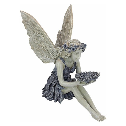 Estatua de hada sentada para jardín, adorno decorativo, artesanía de resina, accesorios de decoración, paisajismo del hogar, decoración de césped del patio trasero