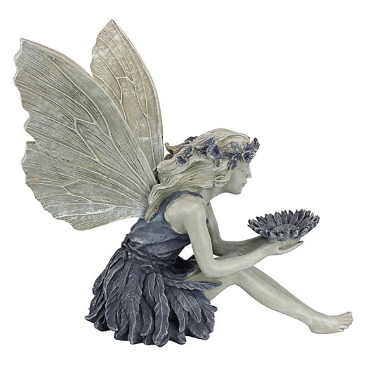 Estatua de hada sentada para jardín, adorno decorativo, artesanía de resina, accesorios de decoración, paisajismo del hogar, decoración de césped del patio trasero