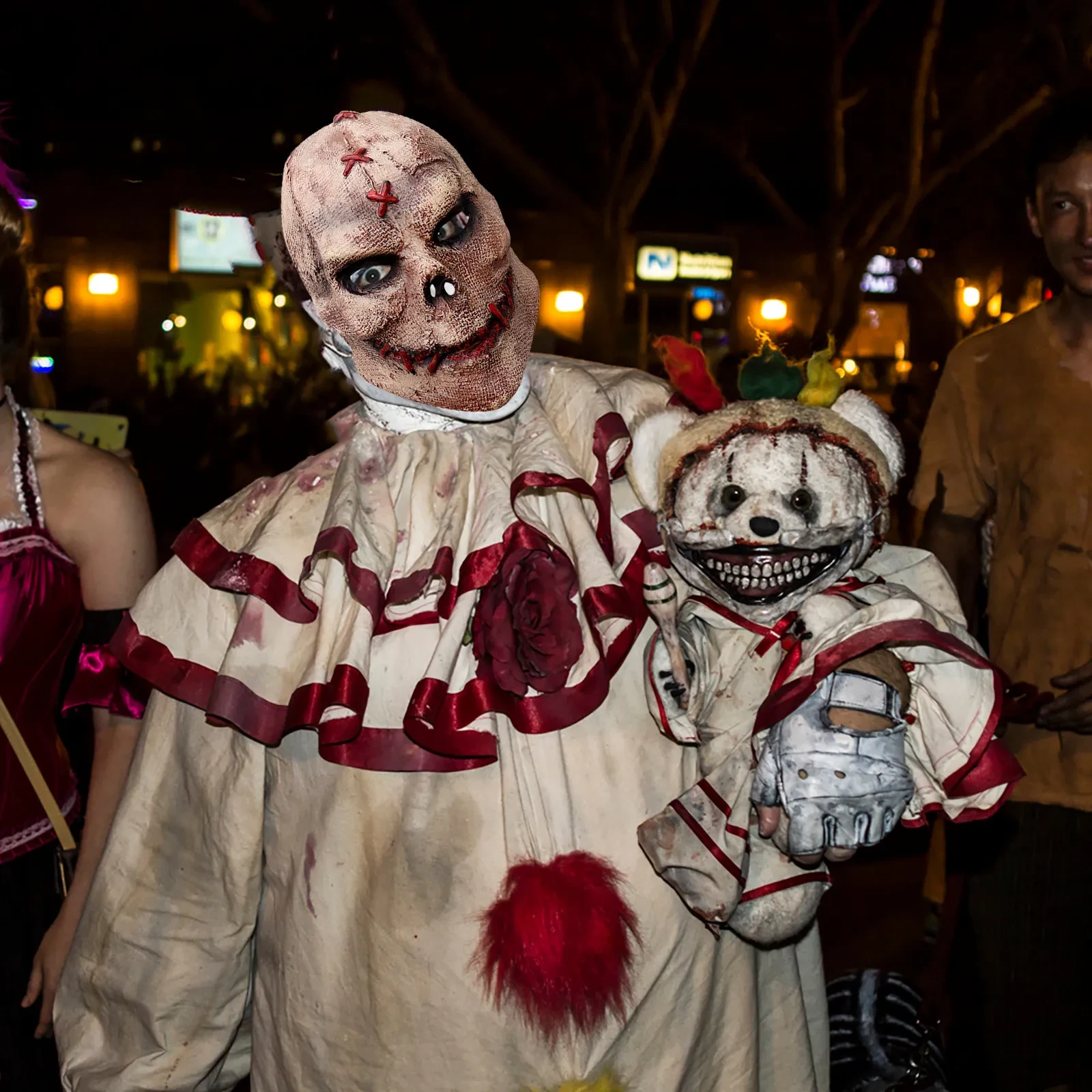 Máscara de terror con costuras para Halloween, cosplay, divertida fiesta de baile, terror, suspenso, tocado