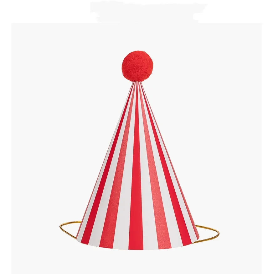 Sombrero de fiesta de cumpleaños con estampado de pelota de peluche, suministros de disfraces para niños y adultos