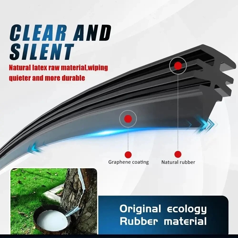 Tiras de repuesto para limpiaparabrisas de coche, sin marco, de goma, para parabrisas de 14" a 28"