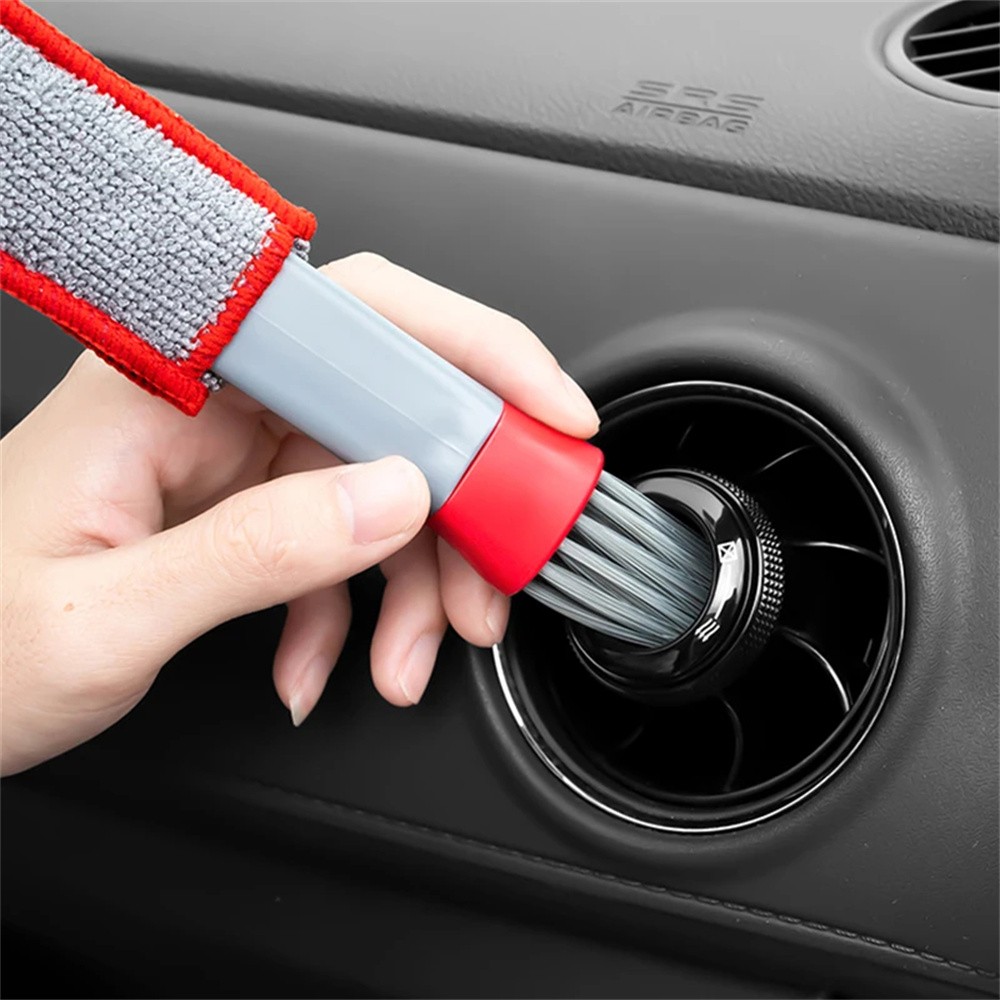 Herramienta de limpieza para ventilación de aire acondicionado de coche, cepillo de vacío multiusos para el interior del coche