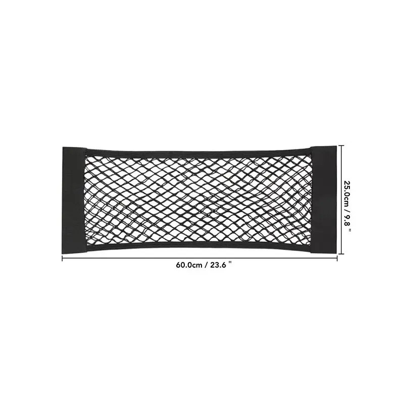 Bolsa de almacenamiento universal de malla doble para coche, red de almacenamiento para maletero y soporte fijo para extintor.