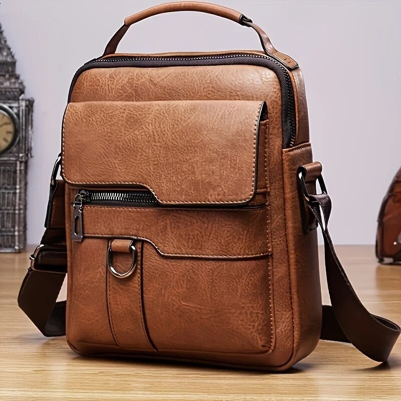 Bolso de hombro de piel sintética para hombre